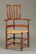 Redstained Maple Roundabout Chair with Bannister Head Rest