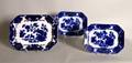 Three flow blue Cashmere pattern platters