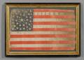 Stenciled Woven Linen 42star American Flag