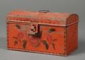 Redpainted Tinware Dometop Trunk