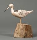 Carved and Painted Wooden Shorebird Decoy