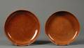 Two John W Bell Redware Plates