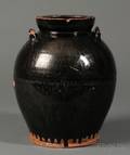Darkbrown Glazed Redware Jar