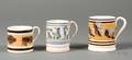 Three Small Mochaware Mugs