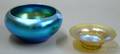 Tiffany Favrile Glass Bowl and a Steuben Blue Aurene Glass Bowl