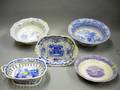 Five Pieces of English Transfer Decorated Staffordshire Tableware