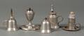 Five Small Pewter Lamps