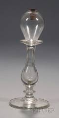 Freeblown Colorless Glass Whale Oil Lamp