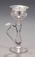 Freeblown Colorless Glass Whale Oil Hand Lamp