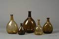 Five Freeblown Oliveamber Glass Chestnut Bottles