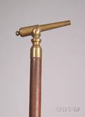 BrassKnopped Cane with Handle Formed as a Canon