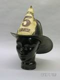 Black Leather Fire Helmet