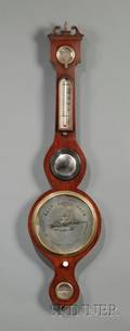Mahogany Wheel Barometer by D Rivolta
