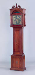 Pennsylvania cherry tall case clock early 19th c