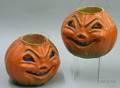 Pair of PapierMache Halloween JackoLanterns