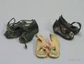 Three Pairs of French Doll Shoes