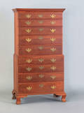 New England Chippendale cherry chest on chest ca 1770