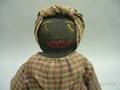 Large HandMade Black Rag Mammy Doll and Wicker Chair
