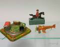 Three Lithographed Tin Penny Toys