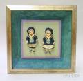 Pair of AllBisque Twin Dolls