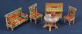 Five Pieces of Bliss Lithographed Paper on Wood Doll House Furniture