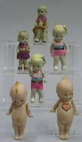 Six Small AllBisque Dolls