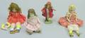 Four Small Bisque Dolls