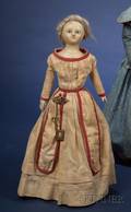 Early Wax Over Composition Shoulder Head Doll