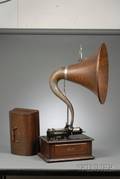 Edison Triumph Phonograph with Oak Cygnet Horn