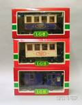 Three Boxed LGB Narrow Gauge Anniversary Cars