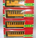 Four Boxed LGB Denver and Rio Grande Western Railroad Cars