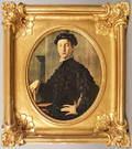 Printed portrait of a gentleman in a gilt plaster frame