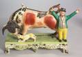 Obadiah Sherratt Type Pearlware Bull Baiting Group