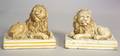 Pair of Wood  Caldwell Pearlware Lions