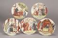Five Shorthose Dutch Decorated Creamware Plates