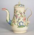 Staffordshire White Salt Glazed Stoneware Coffeepot and Cover