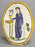 Pratttype Oval Pearlware Plaque