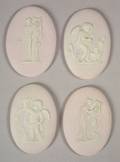 Four Wedgwood Pale Lilac Jasper Dip Medallions