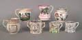 Group of transfer decorated Staffordshire