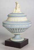 Wedgwood Light Blue Jasper Dip Apollo Vase and Cover