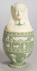 Wedgwood Light Green Jasper Dip Canopic Jar and Cover
