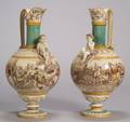 Pair of Wedgwood Emile Lessore Decorated Queens Ware Ewers