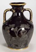Black Glazed Earthenware Portlandstyle Vase