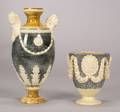 Two Staffordshire Porphyry Vases