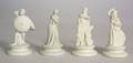 Four Wedgwood Solid White Jasper Chess Pieces