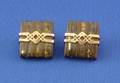Pair of Gordon R Barnett 14kt Gold and Dinosaur Bone Cuff Links