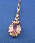 14kt Gold and Pink Topaz Pendant Necklace