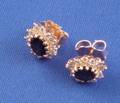 14kt Gold Sapphire and Diamond Earrings