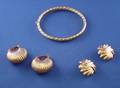 Two Pairs of 14kt Gold Earrings and a Bracelet