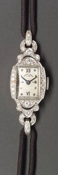 Art Deco Palladium and Diamond Ladies Wristwatch